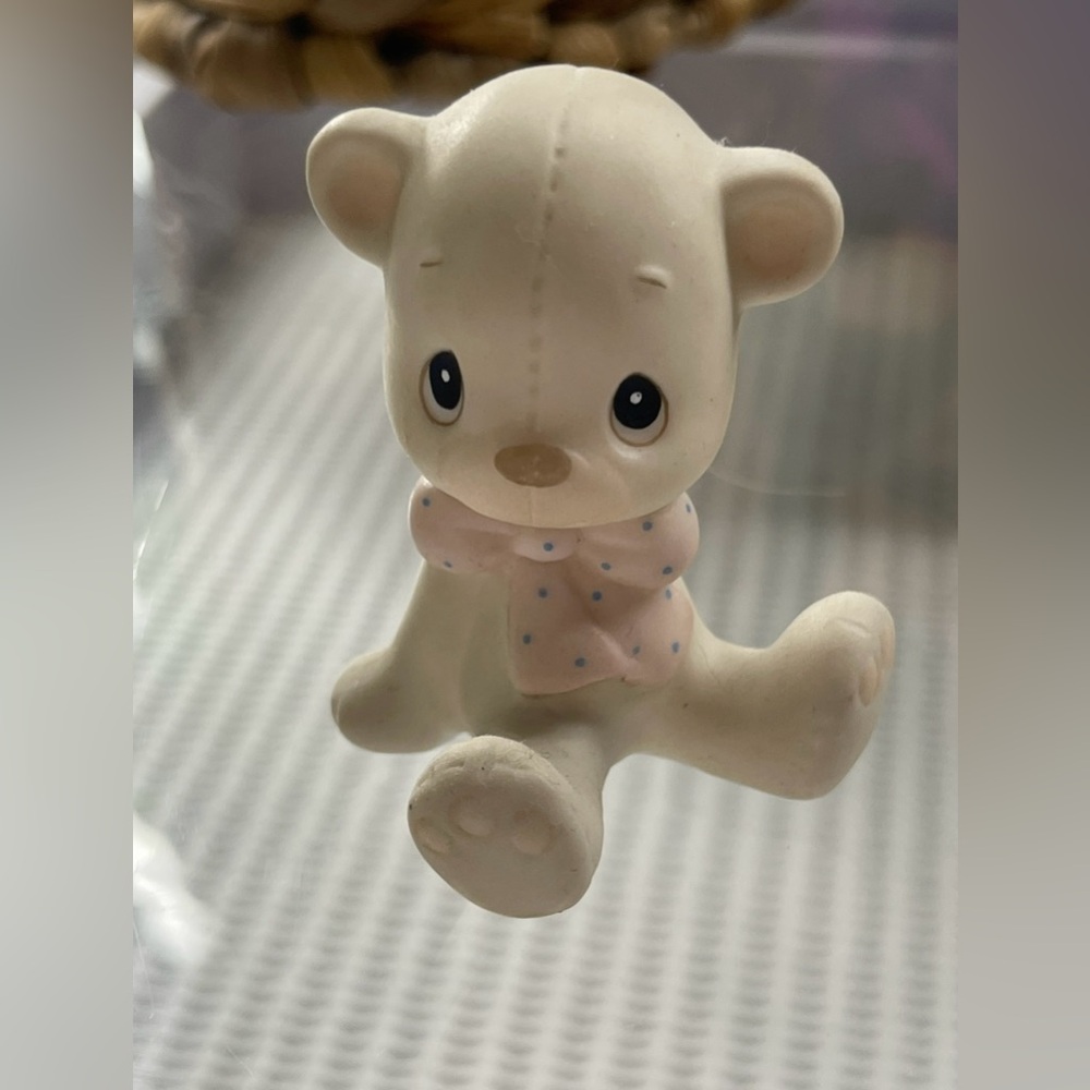 Enesco Precious Moments Figurine Teddy Bear with Bowtie 1982 Collectible